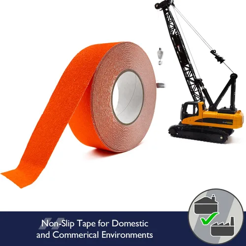 Miniatura 8 de Heskins LLC Cinta antideslizante de agarre de seguridad estándar naranja (4 "x 60 pies)
