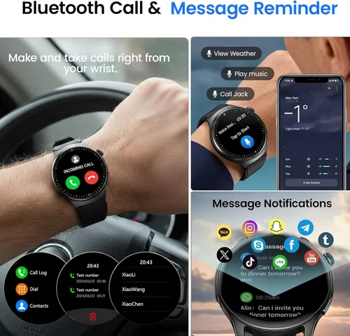 Miniatura 5 de Reloj inteligente de salud para mujeres y hombres, reloj de seguimiento de actividad física con pantalla de 1.43 pulgadas con frecuencia cardíaca