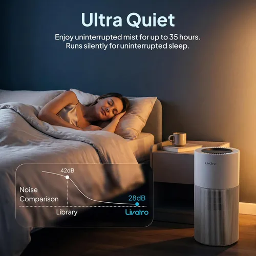 Miniatura 6 de Humidificador evaporativo de 8L para habitaciones grandes de hasta 1000 pies ² - Evaporación fría segura para bebés y mascotas, salida de 30.4 fl 8L