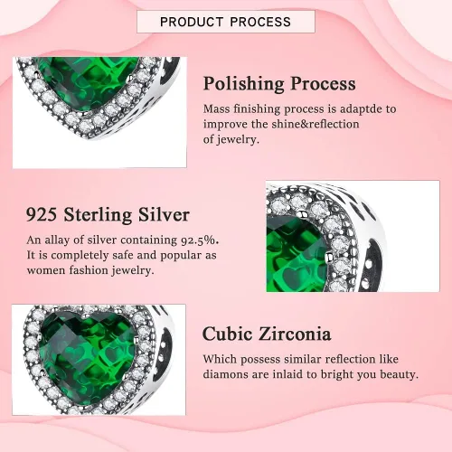 Miniatura 5 de LongLuck Dije de ojo de cristal para pulsera Pandora, dije de plata de ley 925 con circonitas cúbicas para mujer, Plata esterlina, cristal