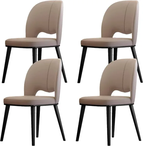 Miniatura 13 de Sillas de comedor, sillas de comedor, juego de 2/4, sillas de cocina con patas de metal, sillas de comedor tapizadas con cojín de cuero, para Negro
