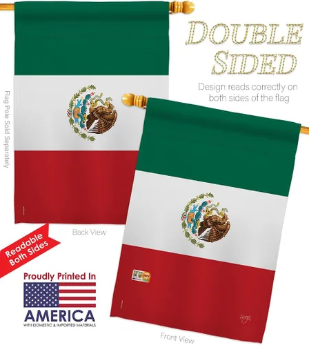 Miniatura 3 de Breeze Decor HG108357 - Banderas de México para el país de la nacionalidad mundial, impresiones decorativas, casa vertical de 28 x 40 pulgadas