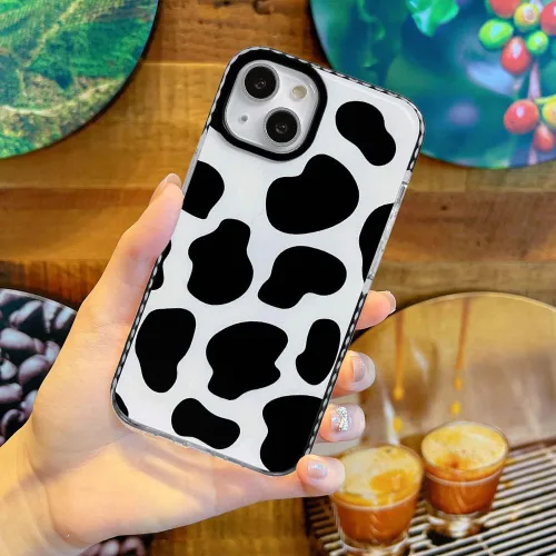 Miniatura 4 de Funda compatible con iPhone 14 Plus con diseño de vaca, lindo y transparente con diseño de silicona suave, fresca, estética, protectora, resistente