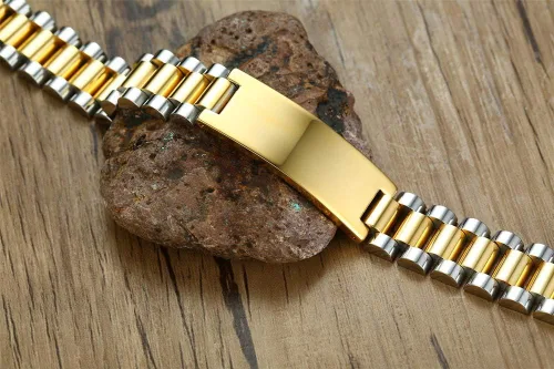 Miniatura 4 de VNOX - Pulsera de metal personalizada para parejas, joyería de metal y acero inoxidable, regalo para aniversario, 8.3 pulgadas