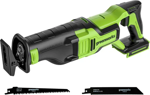 Greenworks Sierra recíproca inalámbrica sin escobillas de 24 V (1-1/8") (2,700 SPM), solo herramienta