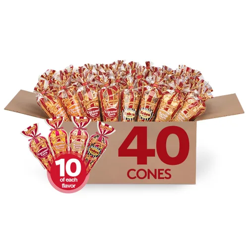 Miniatura 7 de Popcornopolis Cono de Palomitas Gourmet (12 Unidades) Sabores Surtidos – Zebra, Queso Cheddar, Caramelo y Kettle Corn, Ideal para Regalar y Compartir