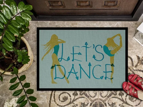 Miniatura 2 de Caroline's Treasures BB5374MAT Let's Dance Linen - Felpudo de lino verde azulado de 18 x 27 pulgadas, tapete para puerta delantera, para interiores