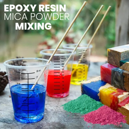 Miniatura 4 de Vasos medidores desechables para resina, paquete de 20 tazas medidoras de plástico transparente de 8 onzas para resina epoxi, manchas, mezcla