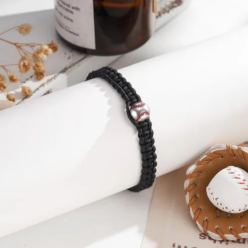 Miniatura 5 de FYUKISS Regalos de Béisbol, Fútbol y Sóccor, Brazaletes Trenzados Ajustables de Béisbol para Ideas de Regalo para Adolescentes con Tarjeta de Mensaje