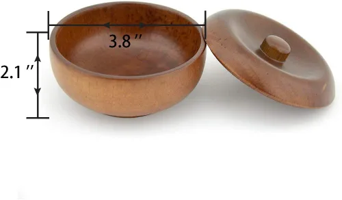 Miniatura 2 de Grandslam Tazón de madera para afeitar con tapa, jabonera para hombre, fácil de enjabonar, se adapta al afeitado húmedo (madera de roble)