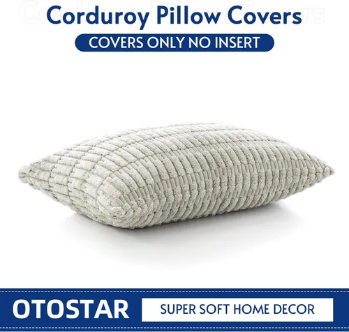 Miniatura 5 de OTOSTAR Fundas de Almohada Decorativas de Pana de 16 x 24 Pulgadas Súper Suaves Bohemias a Rayas Rectangulares Fundas de Cojín Modernas para Sofá