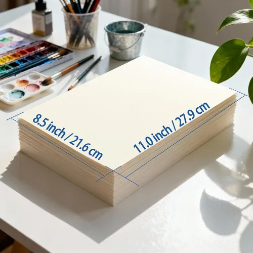 Miniatura 6 de Threvortax 100 piezas de papel de acuarela de 8.5 x 11 pulgadas, 105 libras/230 GSM, papel de color de agua de prensa en frío para estudiantes y 100