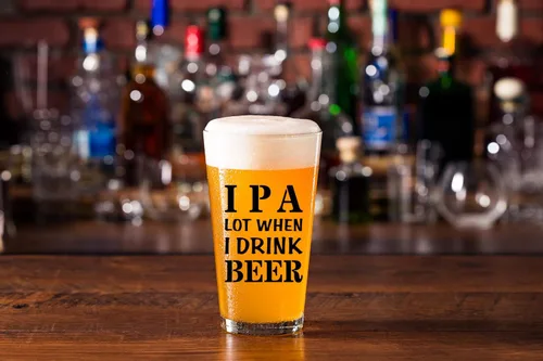 Miniatura 2 de IPA A Lot When I Drink Beer - Vasos de regalo divertidos para los amantes de las pintas, tazas de cristal, regalos divertidos de cumpleaños