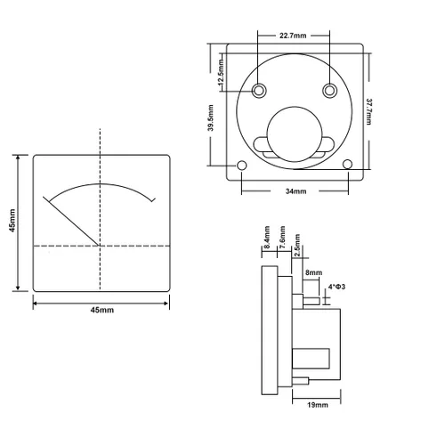 Miniatura 5 de uxcell Medidor de panel de corriente analógica DC 0-1A 0.02A Escala 91C4 Amperímetro para pruebas de circuito de carga de batería medidor