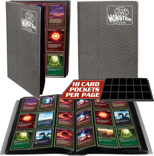 Monster Mega XL - Álbum de tarjetas coleccionables de 9 bolsillos, dos veces más grueso que la carpeta original de Monster con 40 páginas, capacidad