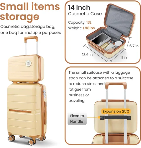 Miniatura 142 de Merax Equipaje, maleta extensible rígida con ruedas giratorias ligeras, Negro -, 40/48/52