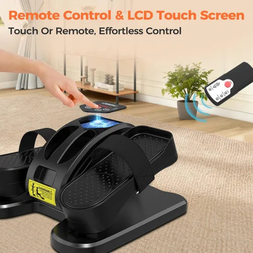 Miniatura 4 de ESL - Elíptica para debajo del escritorio, ejercitador de piernas portátil con correa de pedal para personas mayores, elíptica sentada compacta