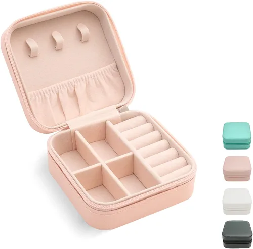 TRODANCE Mini estuche de viaje para joyas pequeño organizador de joyas de viaje miniorganizador de almacenamiento portátil para anillos aretes