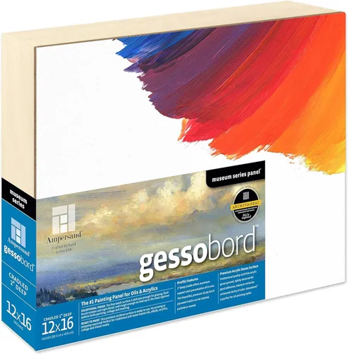 Miniatura 56 de Ampersand Art Supply Panel de pintura de madera de Gesso: Serie Museo Gessobord, 11 "x 14", perfil plano de 1/8