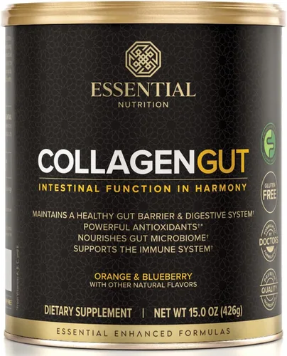 Essential Nutrition - Colágeno intestinal - Polvo de péptidos de colágeno - Suplemento de salud intestinal Inmunidad - Fibra prebiótica, extracto de