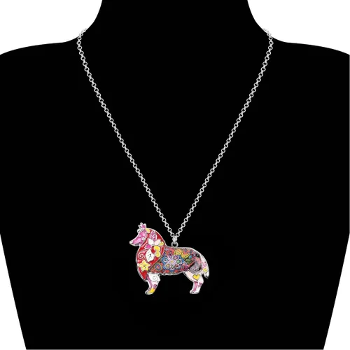 Miniatura 2 de Bonsny - Collar de aleación esmaltada con diseño de corazón