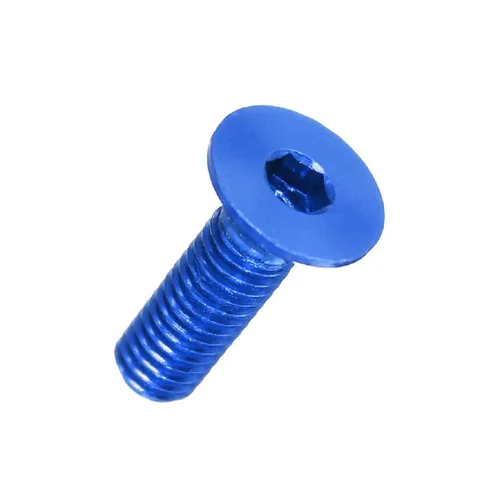 Miniatura 15 de 20 tornillos planos M3 7075 Tornillos Allen de aleación de aluminio Tornillos hexagonales Tornillos de cabeza plana (azul, 0.315 in)