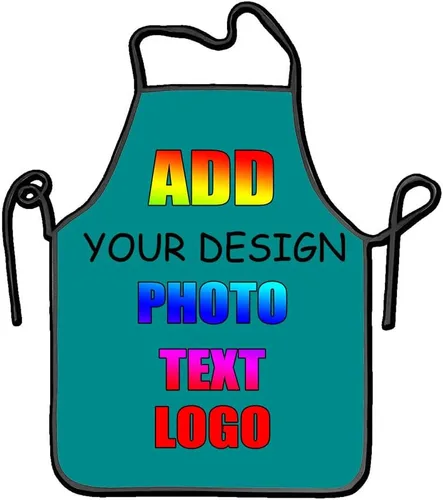 Miniatura 34 de NALAHOME Delantales personalizados para hombres y mujeres delantales personalizados con logotipo de texto fotográfico Negro