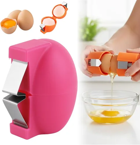 Miniatura 10 de Abridor de cáscara de huevo, separador de huevos de acero inoxidable para huevos crudos, herramienta de galleta, utensilios de cocina, cortador