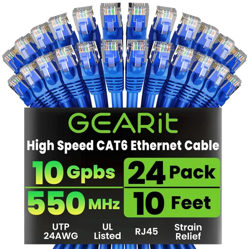 Miniatura 30 de GearIT Cable Ethernet Cat 6 de 1.5 pies y 18 pulgadas (paquete de 24) - Cable de conexión Cat6, cable de conexión Cat 6, cable Cat6, cable Ethernet