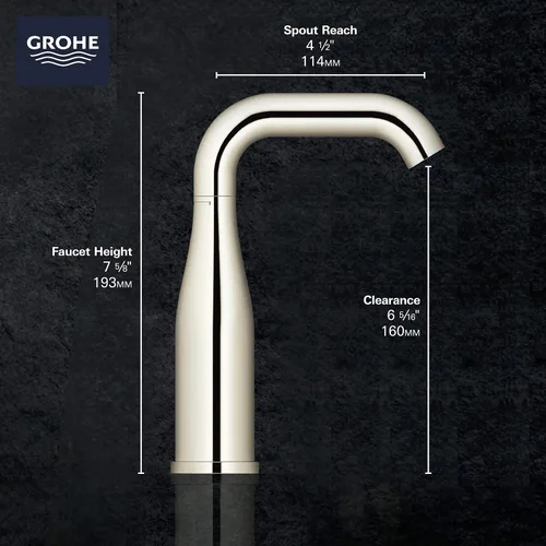 Miniatura 3 de GROHE 23485GNA Essence, grifo de baño de tamaño M de un solo orificio con un solo agujero, 1.2 GPM, amanecer fresco cepillado (oro cepillado)