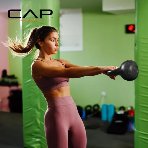 Miniatura 8 de CAP Barbell Juego de pesas de cemento de 45 LB – Pesas de 10 lb, 15 lb y 20 lb recubiertas de vinilo para entrenamiento de fuerza, cardio