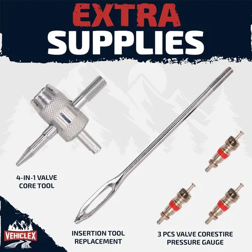 Miniatura 4 de Kit de reparación de neumáticos Vehiclex para tapones y parches con herramientas con mango de aluminio - Kit de emergencia con alicates en bolsa
