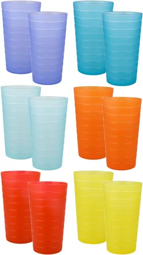 Miniatura 6 de AOYITE Vasos de plástico reutilizables de 22 onzas – Vasos duros irrompibles para niños, sin BPA, aptos para lavavajillas, juego de 12 vasos de agua