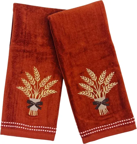 Miniatura 11 de Serfina Home Harvest - Toallas de mano para baño, diseño bordado de hojas de otoño grises y grises, 100% algodón, 16 x 25 pulgadas, juego de 2 piezas