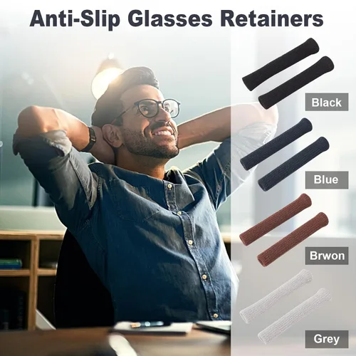 Miniatura 7 de Cojines para las orejas para lentes con tela de algodón, puntas de retenedor de gafas de punto suave, almohadillas elásticas antideslizantes