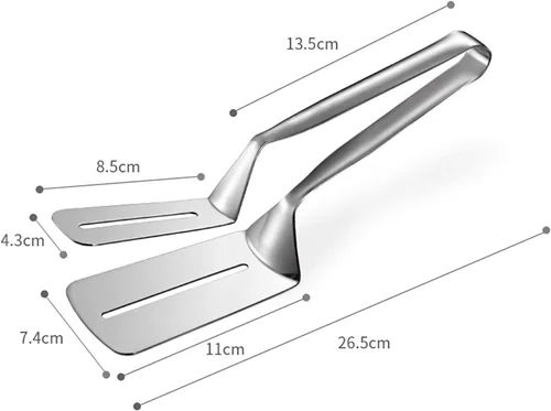 Miniatura 2 de AOOSY Pinzas para carne 304, pinza de cocción 3 en 1, espátula de doble cara, 10 pulgadas, multifuncional, de acero inoxidable, para alimentos