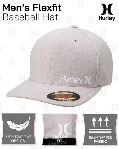 Miniatura 2 de Hurley Gorra de béisbol One & Only Corp Flexfit Perma Curve Bill para hombre, Gris (Cool Grey)