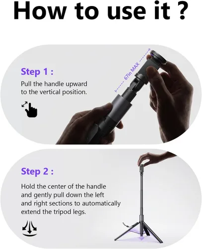 Miniatura 9 de LISEN [0.01s-abierto] Trípode de teléfono para iPhone, trípode para selfie stick de 67 pulgadas con control remoto, soporte de trípode extensible