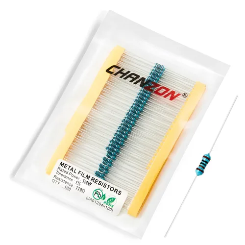 Miniatura 52 de Chanzon 100pcs 1/4W (0.25W) 62 Ohmios Resistencia fija de película metálica Ohmios 0.01 ±1% Tolerancia 62R MF Resistencias de orificio pasante