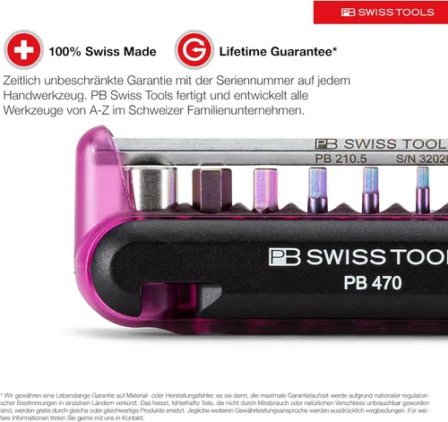 Miniatura 2 de PB Swiss Tools Bike Multitool PB 470 100% fabricado en Suiza, herramienta de bolsillo con brocas, llave Allen, adaptador de acero, palanca