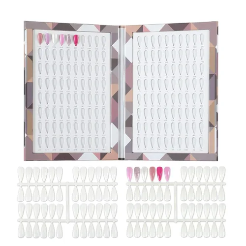 Tabla de libros de exhibición de 160 colores de uñas con 240 puntas de uñas, esmalte de gel UV, herramientas de salón (A01)