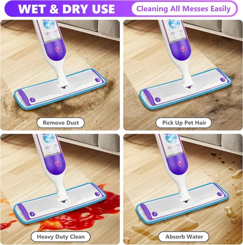 Miniatura 4 de 6 paquetes de almohadillas reutilizables para fregona compatibles con Swiffer PowerMop, almohadillas de microfibra para suelos de madera, repuestos