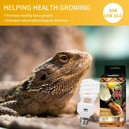 Miniatura 6 de LUCKY HERP Bombilla de Luz Compacta Fluorescente UVA UVB para Reptiles del Desierto 10.0 26W