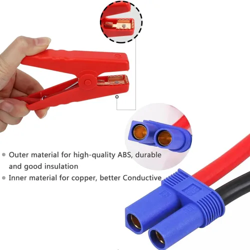 Miniatura 3 de Cable de Arranque con Abrazaderas, Cable de Refuerzo con Conector EC5 y Módulo de Prevención de Carga Inversa para Arranque de Coche Jump Starter