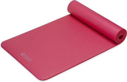 Miniatura 9 de Gaiam - Tapete de yoga, pilates y ejercicio, tapete grueso de 2/5 pulgadas (0.394 in) con correa de transporte fácil de sujetar para entrenamientos