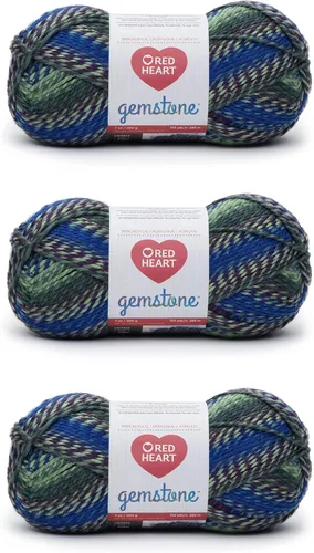 Miniatura 8 de Red Heart Hilo de citrino de piedras preciosas – Paquete de 3 unidades de 7 onzas – Acrílico – 5 voluminosos – 312 yardas – Tejido, ganchillo
