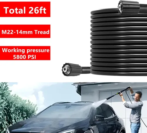 Miniatura 3 de Kit de manguera de lavado a presión eléctrica de 26 pies y pistola y varilla de extensión para lavadoras a presión de gas y eléctricas, pistola
