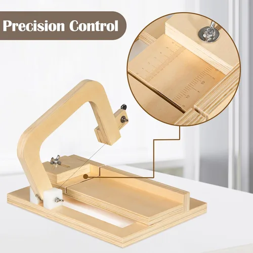 Miniatura 3 de Cortador de jabón profesional con alambre, herramienta de corte de madera ajustable para hacer jabón, queso, mantequilla, pasteles, pan 1