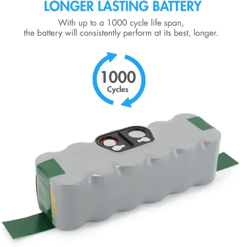 Miniatura 2 de Tenergy Nueva batería NiMH de 1000 ciclos 14.4V 3850mAh NiMH para iRobot Roomba 800 700 600 500 Series, baterías de repuesto recargables al vacío, 4