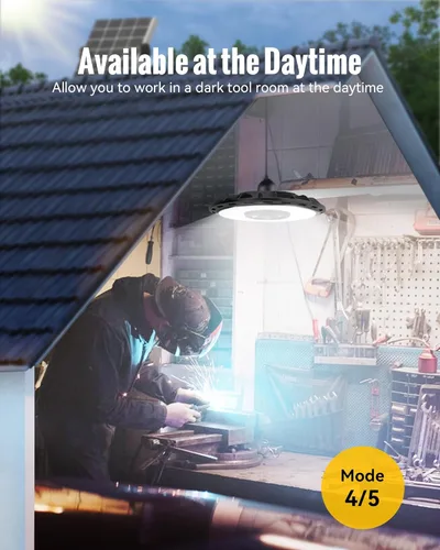 Miniatura 3 de Luz solar para interiores y exteriores, 3000 lm, luz solar para cobertizo con diseño de rotación, impermeable, 5 modos